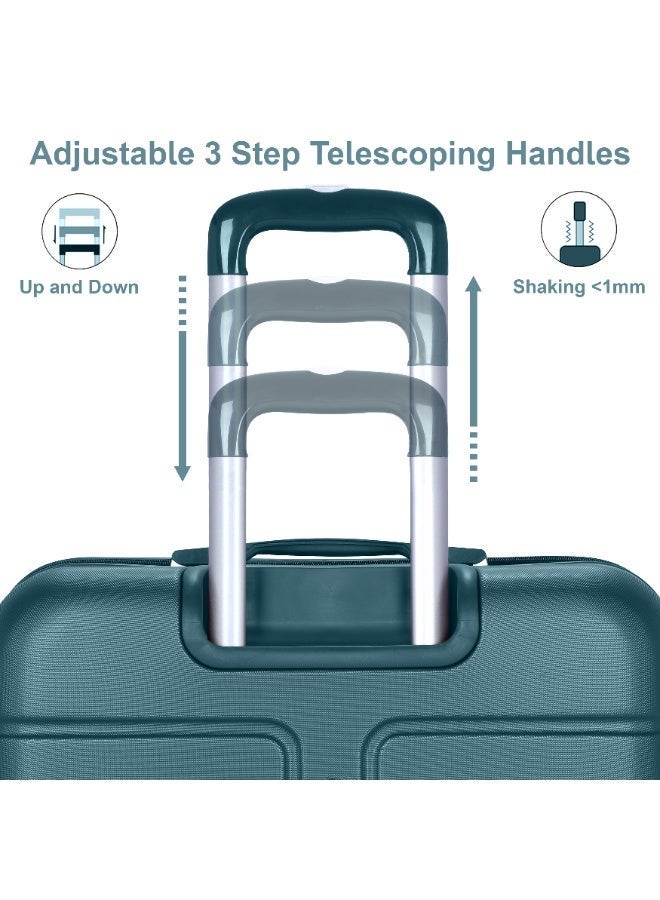 SENATOR Hard Case Travel Bag Cabin Luggage Trolley ABS Lightweight Suitcase with 4 Spinner Wheels A1012 Dark Teal - Image 4