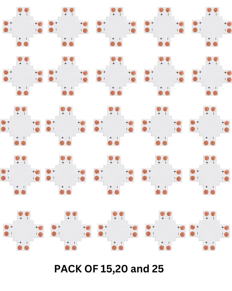 Snoogg 15PC Pack 8 mm 2 Pin Led Strip Solderless gapless Extension Coupler connectors Type + Shape for 3528 2835 SMD RGB LED Strip Light No Soldering Required Gapless led Strip Adapter Extension - Image 2