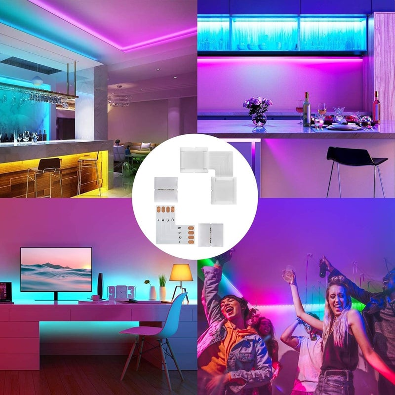 Snoogg 15PC Pack 8 mm 2 Pin Led Strip Solderless gapless Extension Coupler connectors Type + Shape for 3528 2835 SMD RGB LED Strip Light No Soldering Required Gapless led Strip Adapter Extension - Image 5