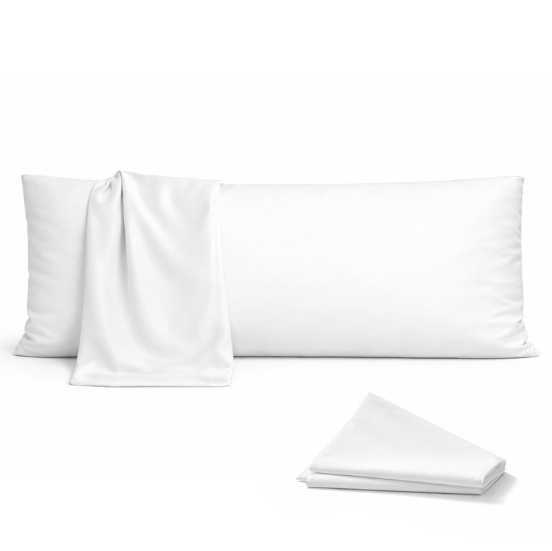 Rohi Bolster Pillow Cases - Soft Polycotton Body Pillow Cover – Breathable & Hypoallergenic Long Pillow Cover (4.6ft (54") Double Bed, White) - Image 1