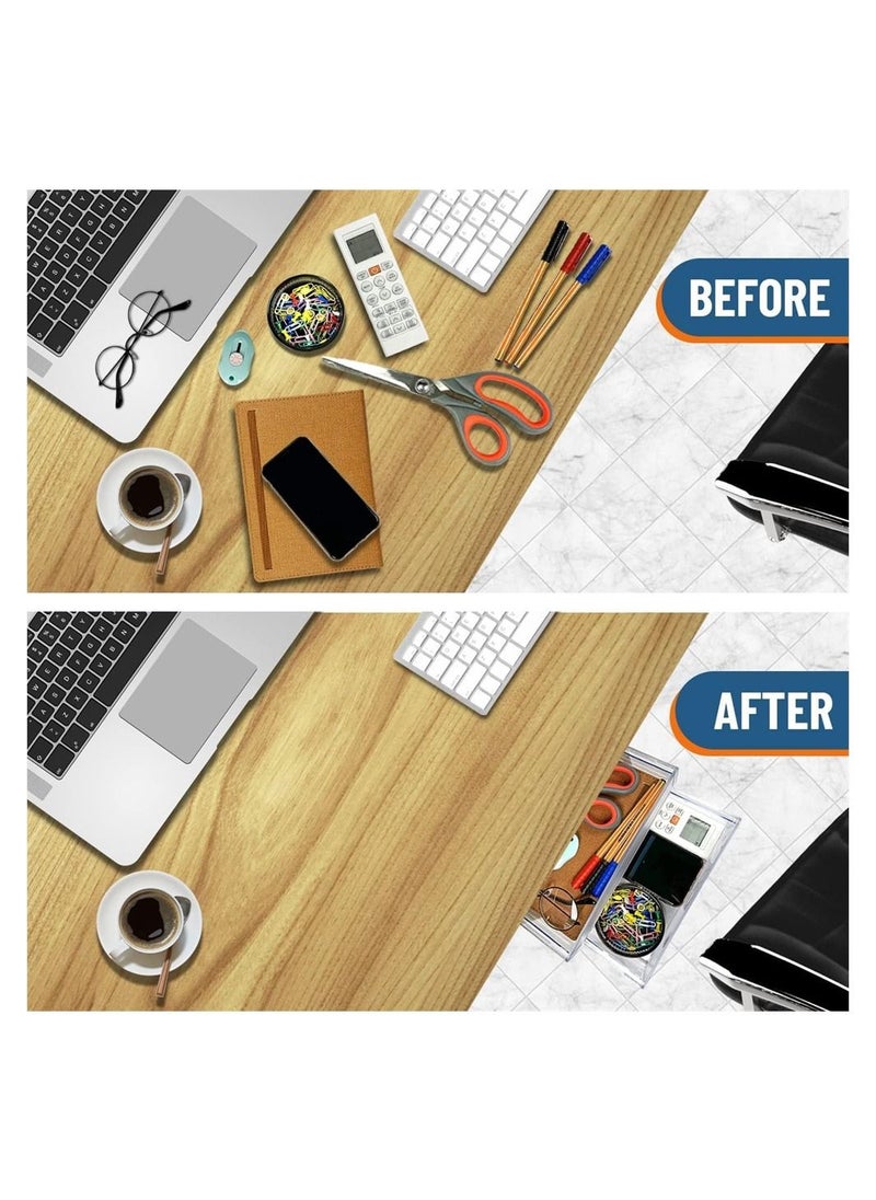 DMG TECH - Under Desk Drawer Office Organizers and Storage Drawers Under Mounted with 2 Layers - Image 1