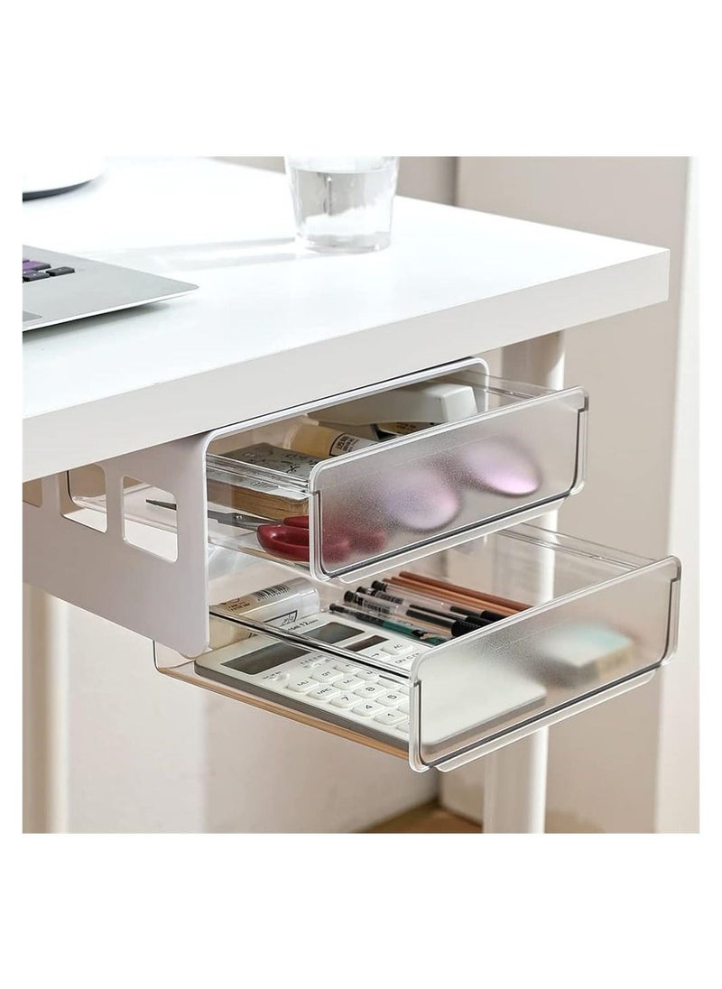 DMG TECH - Under Desk Drawer Office Organizers and Storage Drawers Under Mounted with 2 Layers - Image 1