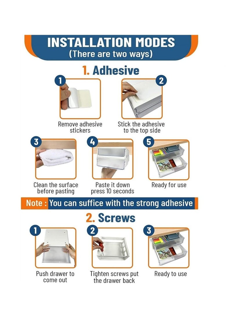 DMG TECH - Under Desk Drawer Office Organizers and Storage Drawers Under Mounted with 2 Layers - Image 1