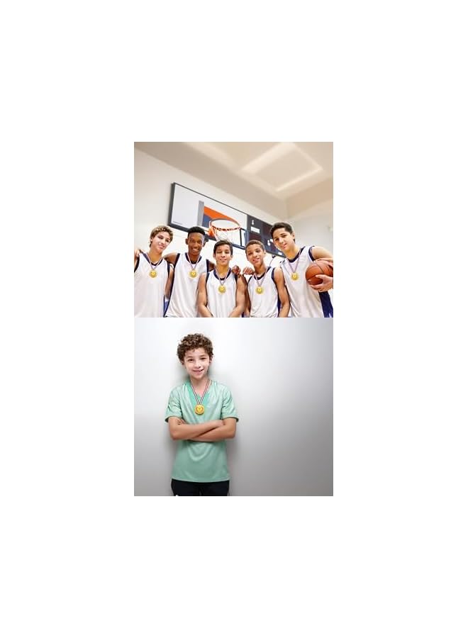 promass 18 Plastic Gold Olympic Medals for Awards, Champion Medal Perfect for Sports, Soccer, Gymnastics, Competitions, and Parties, Ideal Awards for Kids and Adults, for Birthday Party Favors - Image 5