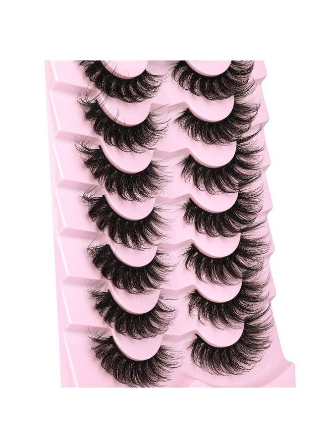 Kiromiro Mink Lashes Fluffy 6D False Eyelashes 17Mm Wispy Cat Eye Lashes That Look Like Extensions Strip Lashes Pack  - Image 5