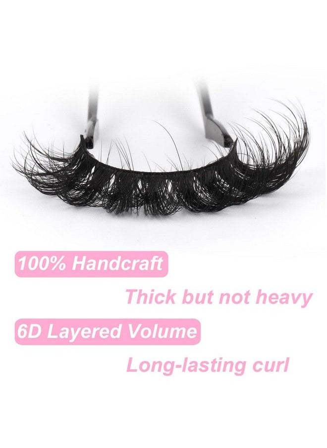 Kiromiro - Mink Lashes Fluffy 6D False Eyelashes 17Mm Wispy Cat Eye Lashes That Look Like Extensions Strip Lashes Pack - Image 1