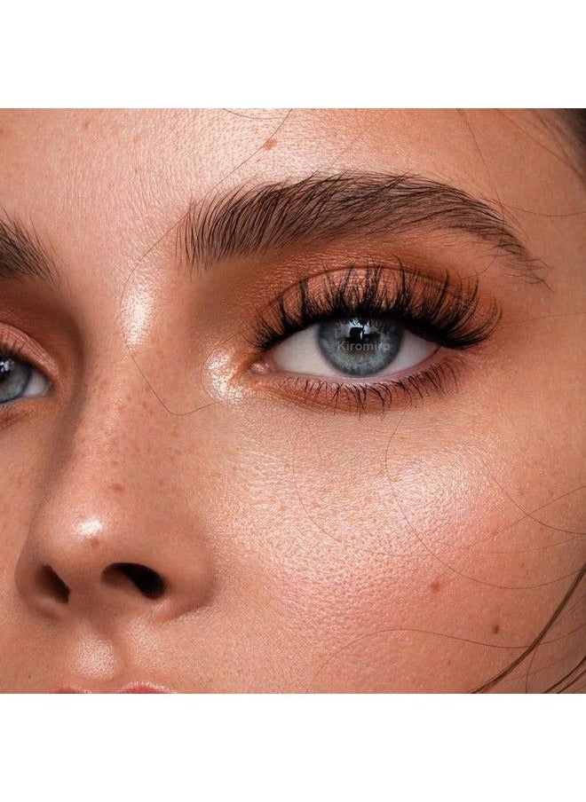Kiromiro Mink Lashes Fluffy 6D False Eyelashes 17Mm Wispy Cat Eye Lashes That Look Like Extensions Strip Lashes Pack  - Image 3