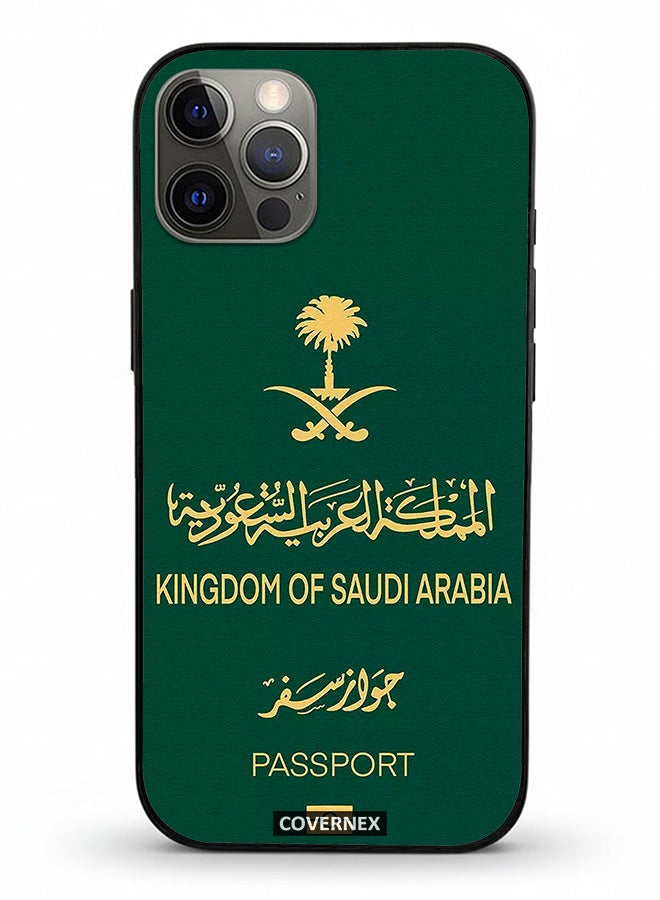 Covernex Apple iPhone 12 Pro Protective Case Cover Printed Featuring Saudi Arabia Passport Inspired Design - Image 2