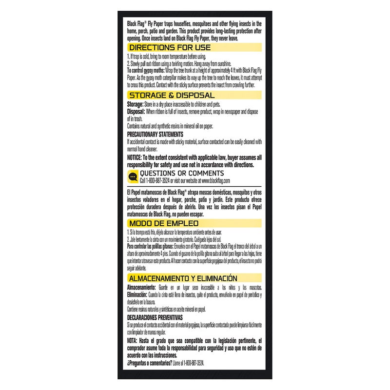 Black Flag Fly Paper, Insect Trap, Catches All Flying Insects 4 Traps - Image 3