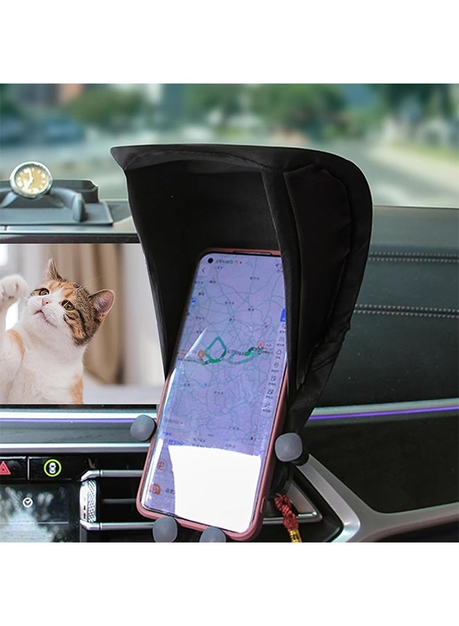 Car Smartphone Sunshade Smartphone Holder Sunshade Light Blocking Sunscreen Dramatically Reduces Reflection Improves Visibility Foldable Smartphone Sunshade Prevents Cell Phone Overheating - Image 1