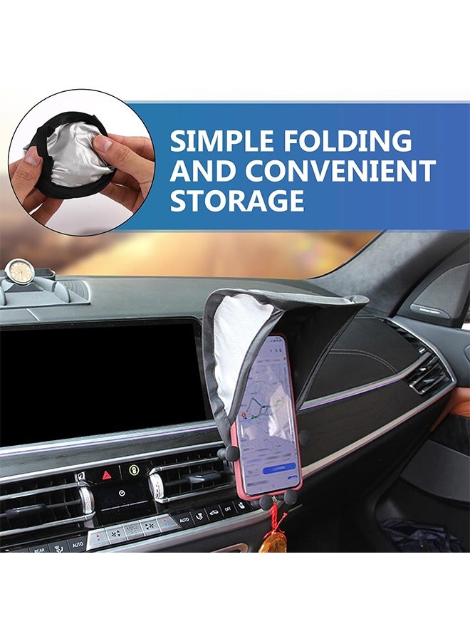Car Smartphone Sunshade Smartphone Holder Sunshade Light Blocking Sunscreen Dramatically Reduces Reflection Improves Visibility Foldable Smartphone Sunshade Prevents Cell Phone Overheating - Image 5