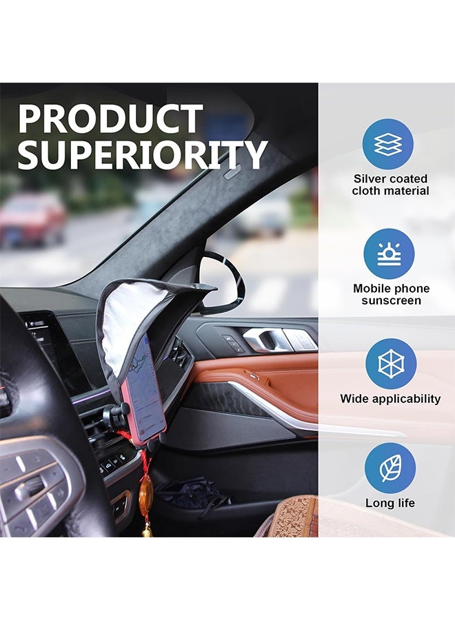 Car Smartphone Sunshade Smartphone Holder Sunshade Light Blocking Sunscreen Dramatically Reduces Reflection Improves Visibility Foldable Smartphone Sunshade Prevents Cell Phone Overheating - Image 3