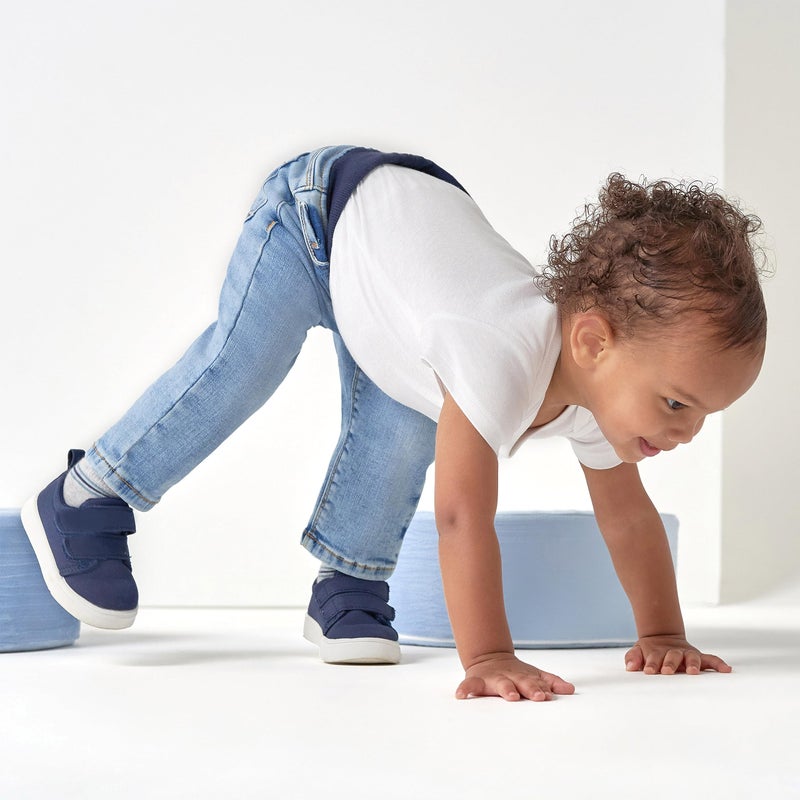 Gerber Baby Toddler Rib Waist Stretch Denim Skinny Jeans, Light Blue Denim, 0-3 Months - Image 3