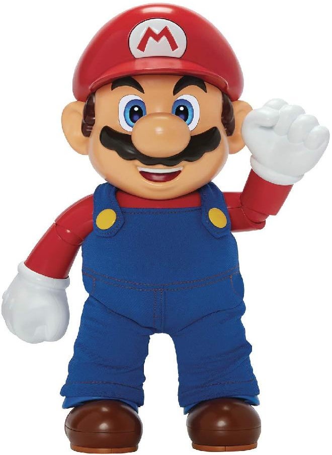 Super Mario - SUPER MARIO It's-A Me, Mario! Collectible Action Figure, Talking Posable Mario Figure, 30+ Phrases and Game Sounds - 12 Inches Tall!, Orange - Image 1