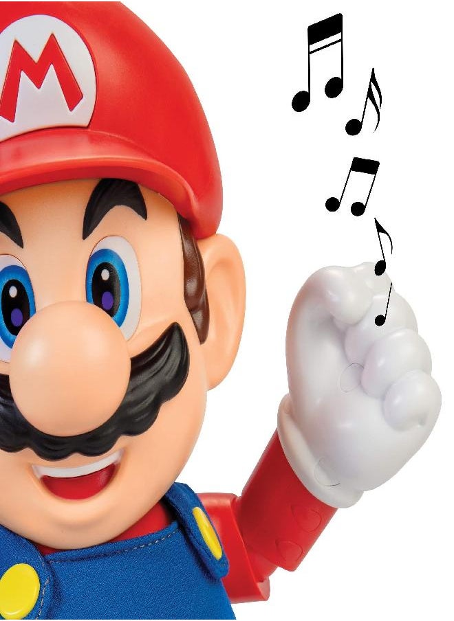 Super Mario - SUPER MARIO It's-A Me, Mario! Collectible Action Figure, Talking Posable Mario Figure, 30+ Phrases and Game Sounds - 12 Inches Tall!, Orange - Image 1