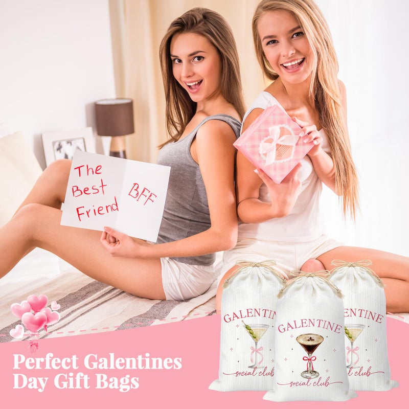 SilTriangle 12 Pcs Galentines Day Gift Bags 6'' x 10'' Anti-valentines Gang Hangover Party Favor Bags for Bachelorette Bridal Shower Birthday Wedding Bridesmaid Galentines Day Party Favors Gifts - Image 4