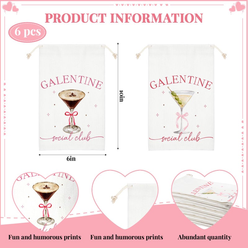 SilTriangle 12 Pcs Galentines Day Gift Bags 6'' x 10'' Anti-valentines Gang Hangover Party Favor Bags for Bachelorette Bridal Shower Birthday Wedding Bridesmaid Galentines Day Party Favors Gifts - Image 2