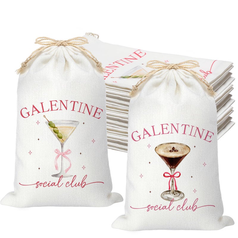 SilTriangle 12 Pcs Galentines Day Gift Bags 6'' x 10'' Anti-valentines Gang Hangover Party Favor Bags for Bachelorette Bridal Shower Birthday Wedding Bridesmaid Galentines Day Party Favors Gifts - Image 1