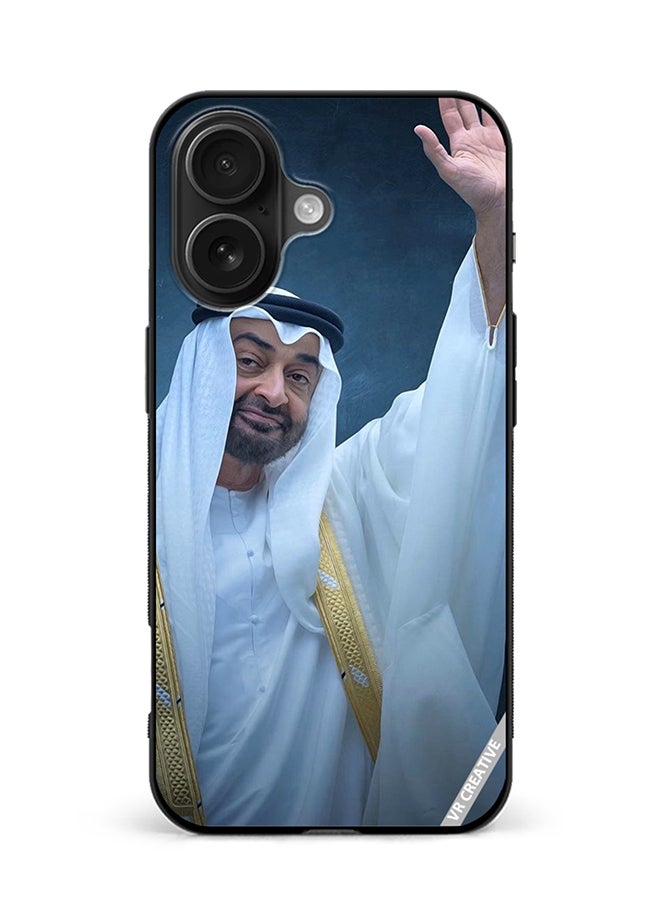 Protective Case Cover For Apple iPhone 16 Sheikh Mohamed Bin Zayed Al Nahyan Design Multicolour