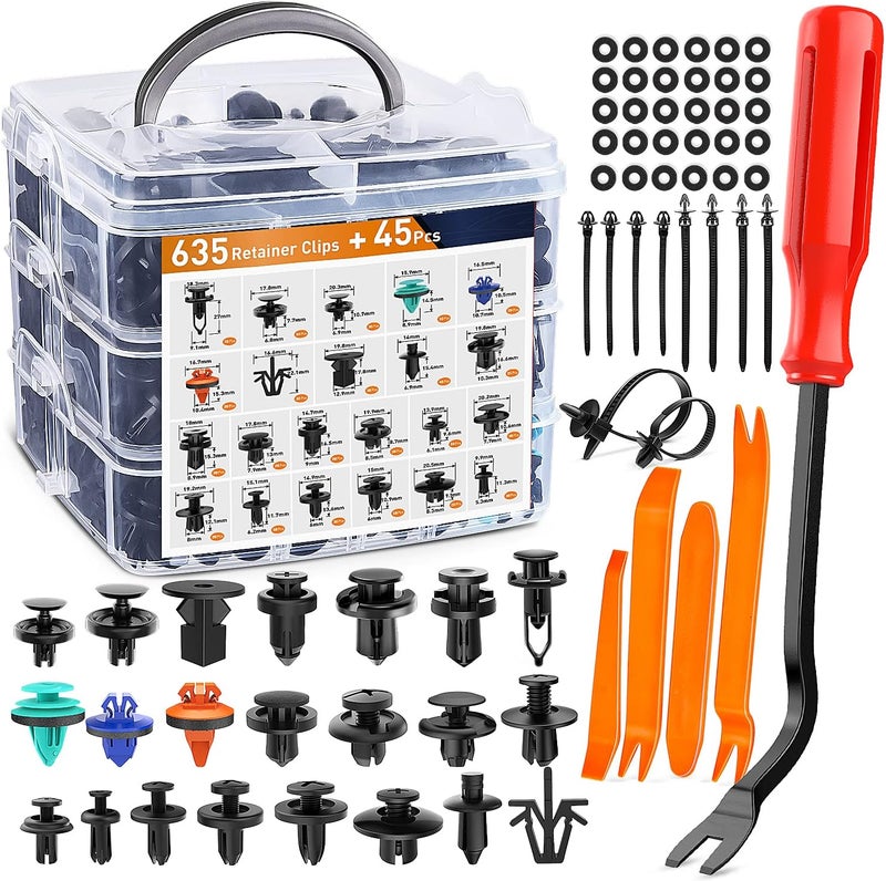 GOOACC 680Pcs Car Push Retainer Clips & Auto Fasteners Assortment - Image 1