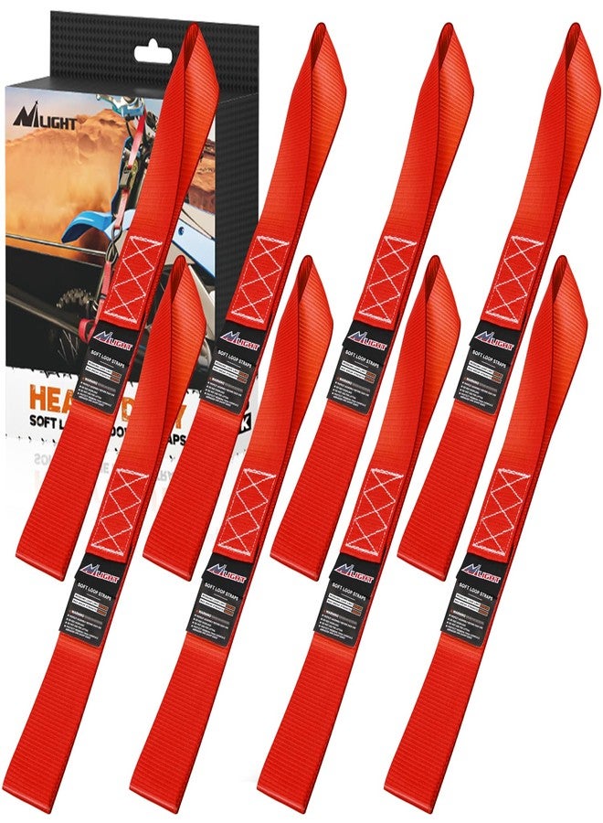 Nilight Soft Loop 1.7”×17" Motorcycle Tie Down Straps Heavy Duty 12000Lbs Max Break Strength for Securing ATV UTV Kayak Moving Cargo (8PK-Red) - Image 1