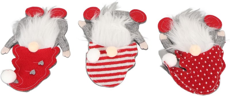 Santa Gnome Tableware Bag Cute Christmas Silverware Holder Multipurpose for Home Decor Ideal Holiday Gift Set of 3 - Image 4