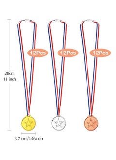 SYOSI Winner Medals, 36 Pcs Plastic Gold Medals Silver Medals and Bronze Medals for Kids Sports Award, Games Competition, Talent Show, Spelling Bee, Gymnastic Party Favors, and Decorations  - Image 5