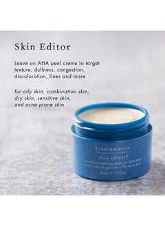بايو إيلمينتس Bioelements Skin Editor - 1.7 أونصة سائلة - كريم تقشير كيميائي للوجه بحمض ألفا هيدروكسي (AHA) يُترك على البشرة لجميع أنواع البشرة - مع 3% حمض الجليكوليك و7% حمض اللاكتيك - نباتي، خالٍ من الغلوتين - لم يُختبر على الحيوانات مطلقًا  - Image 3