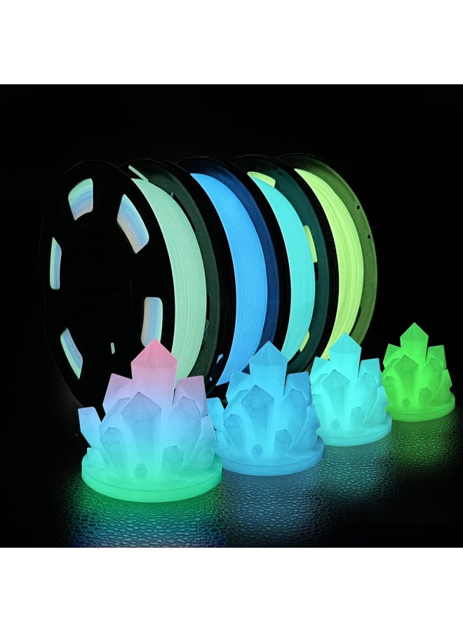 iSANMATE 3D Printer Filament Bundle, Glow in The Dark Filament Multicolor, Green, Blue and Blue-Green, PLA Filament 1.75 mm, Dimensional Accuracy +/- 0.03 mm, 250g X 4 Pack - Image 1