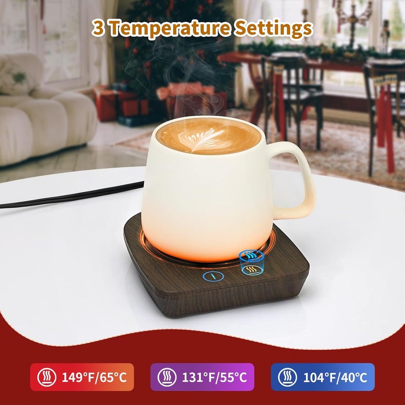 Vobaga Coffee Warmer & Mug Warmer for Home Office Home Desk Use, Electric Cup Warmer with 3 Temperature Settings for Tea, Milk, Cocoa with Auto Shut Off After 4 Hours, Coffee Gift - Image 4