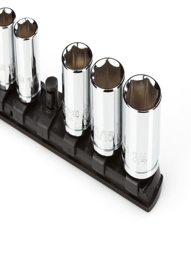 TEKTON 3/8 Inch Drive x 8 Inch Socket Rail, 10 Clips (Black) | OSR11210 | Made in USA - Image 3