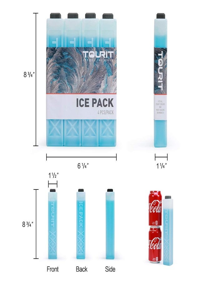 TOURIT Ice Packs for Coolers Reusable Long Lasting Freezer Packs for Lunch Bags/Boxes, Cooler Backpack, Camping, Beach, Picnics, Fishing and More (Set of 4, Blue) - Image 2