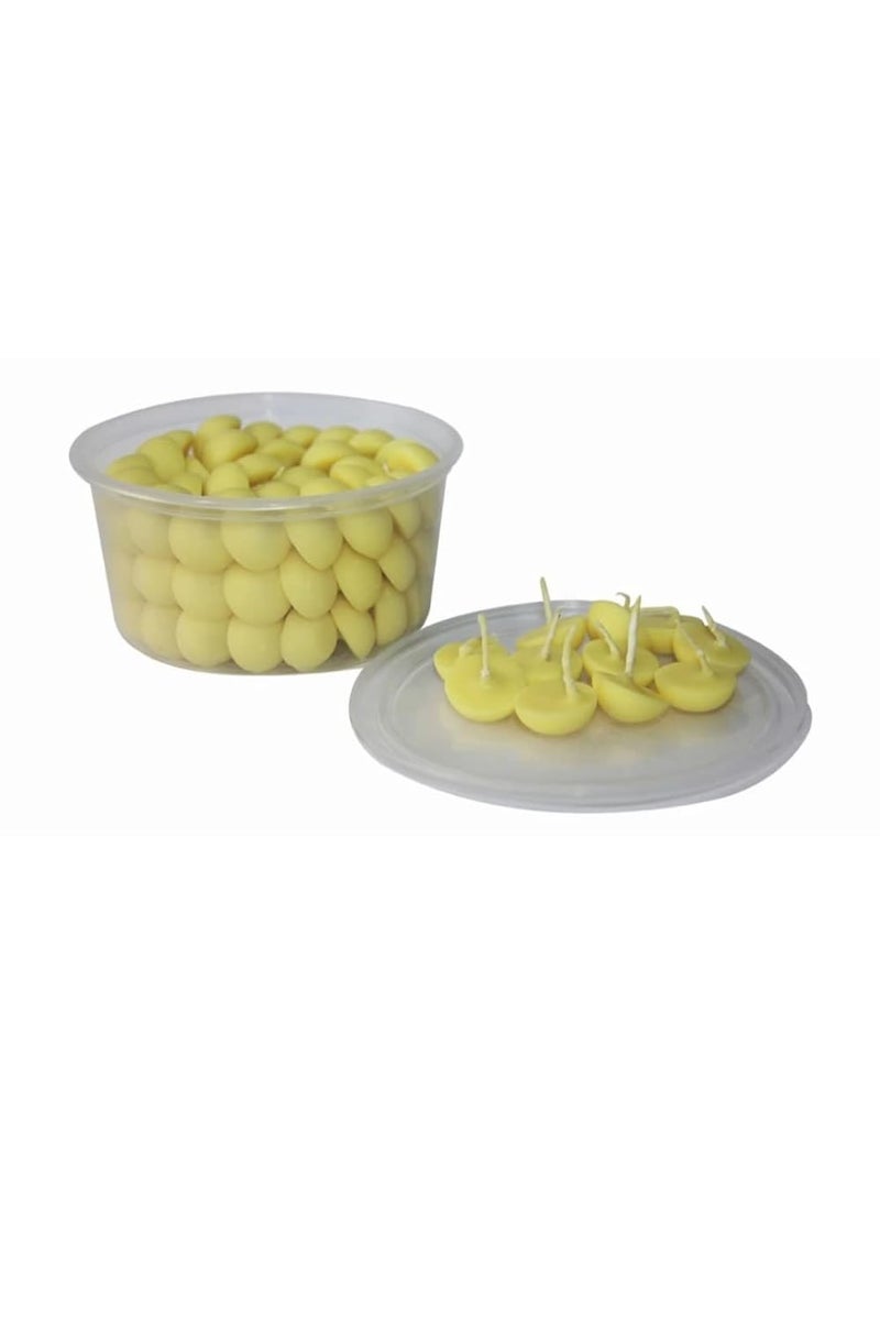 Om Phool Batti Small Cow Ghee Diya for Puja 100 Pcs Wax Free Vegan Ghee BattiWicksJyot for Puja Aarti Pack of 1 Yellow 100 Pcs - Image 3