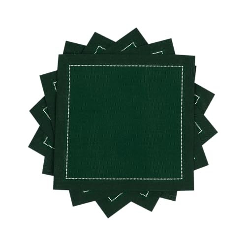 Five Star Napkins Luxury Cotton Cloth Cocktail Napkins - Bar Napkins, Party Napkins, Beverage Napkins, Events, Holiday, Wedding, Birthday, Parties - 4.5" x 4.5" - Disposable (50 x)British Racing Green - Image 3