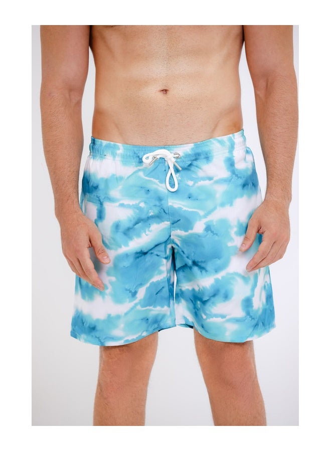 WHITE RABBIT Printed swim shorts with side pockets - Image 1