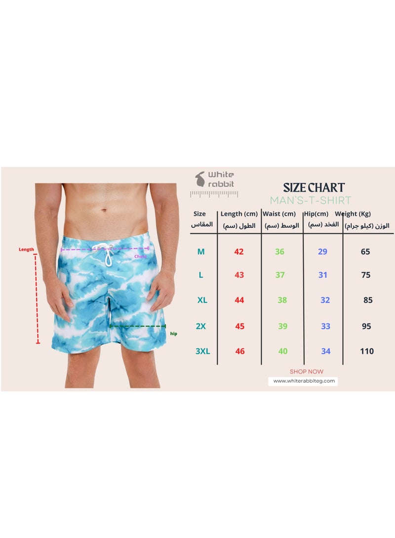 WHITE RABBIT Printed swim shorts with side pockets - Image 4
