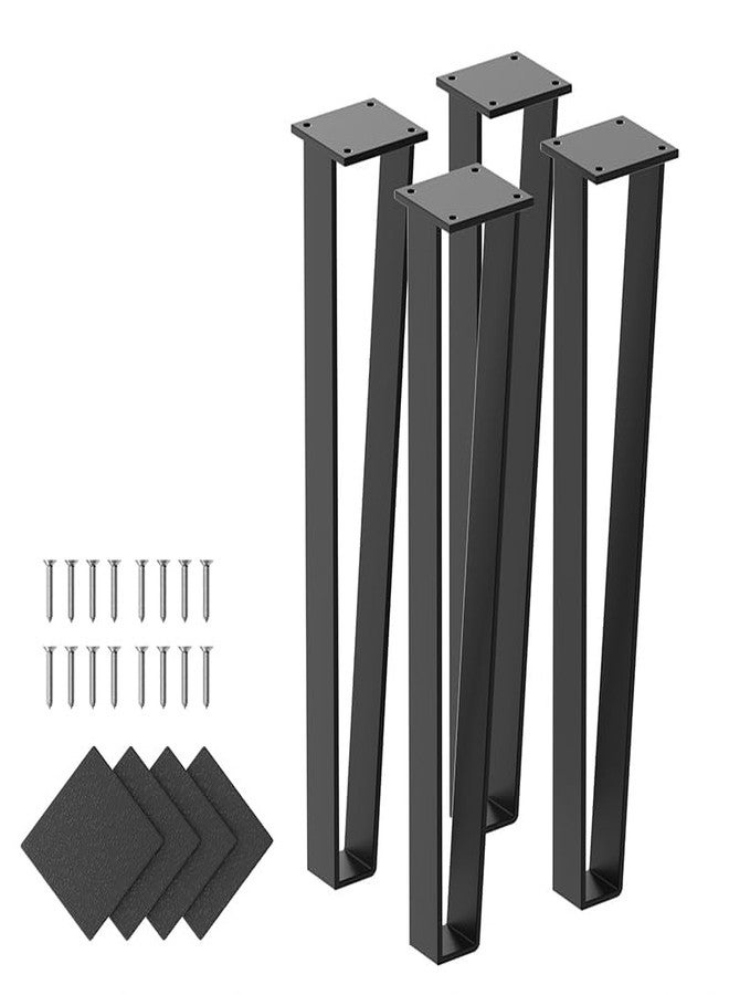 Orgerphy 14 Inch Triangle-Shape Heavy Duty Black Metal Furniture Legs Set of 4 for Sofa, Desk, Coffee Table, End Table (500 lbs Capacity) - Image 2