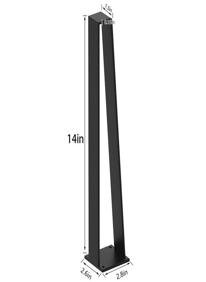 Orgerphy 14 Inch Triangle-Shape Heavy Duty Black Metal Furniture Legs Set of 4 for Sofa, Desk, Coffee Table, End Table (500 lbs Capacity) - Image 3