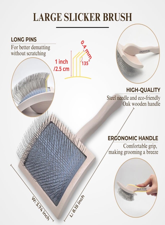 ENUKYCOM Specialized Grooming Tool for Great Pyrenees and Doodles (Goldendoodles, Poodles & Labradoodles) - Dog Slicker Brush & Comb Kit: Work Through Dense and Long Coats, for Both Matted Hair and Shedding - Image 3