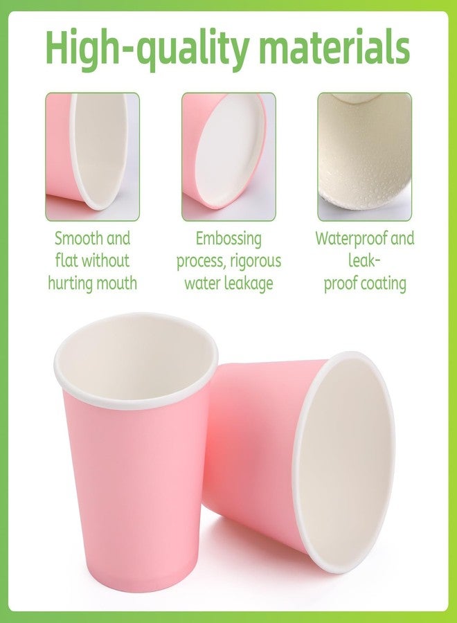 Wuadua 100 Pack 3 oz Pink Disposable Paper Cups - Sturdy and Leak-Proof for Parties, Events, Office, Home Use Disposable Mouthwash Cups - Ideal for Hot/Cold Drinks, Smooth Rim Design, Eco-Friendly - Image 3