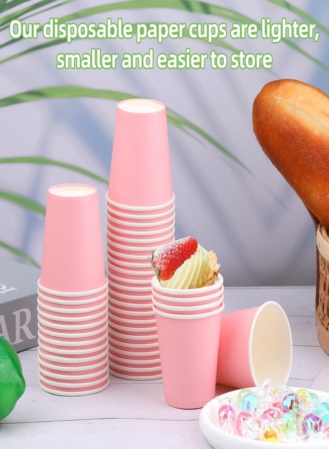 Wuadua 100 Pack 3 oz Pink Disposable Paper Cups - Sturdy and Leak-Proof for Parties, Events, Office, Home Use Disposable Mouthwash Cups - Ideal for Hot/Cold Drinks, Smooth Rim Design, Eco-Friendly - Image 5