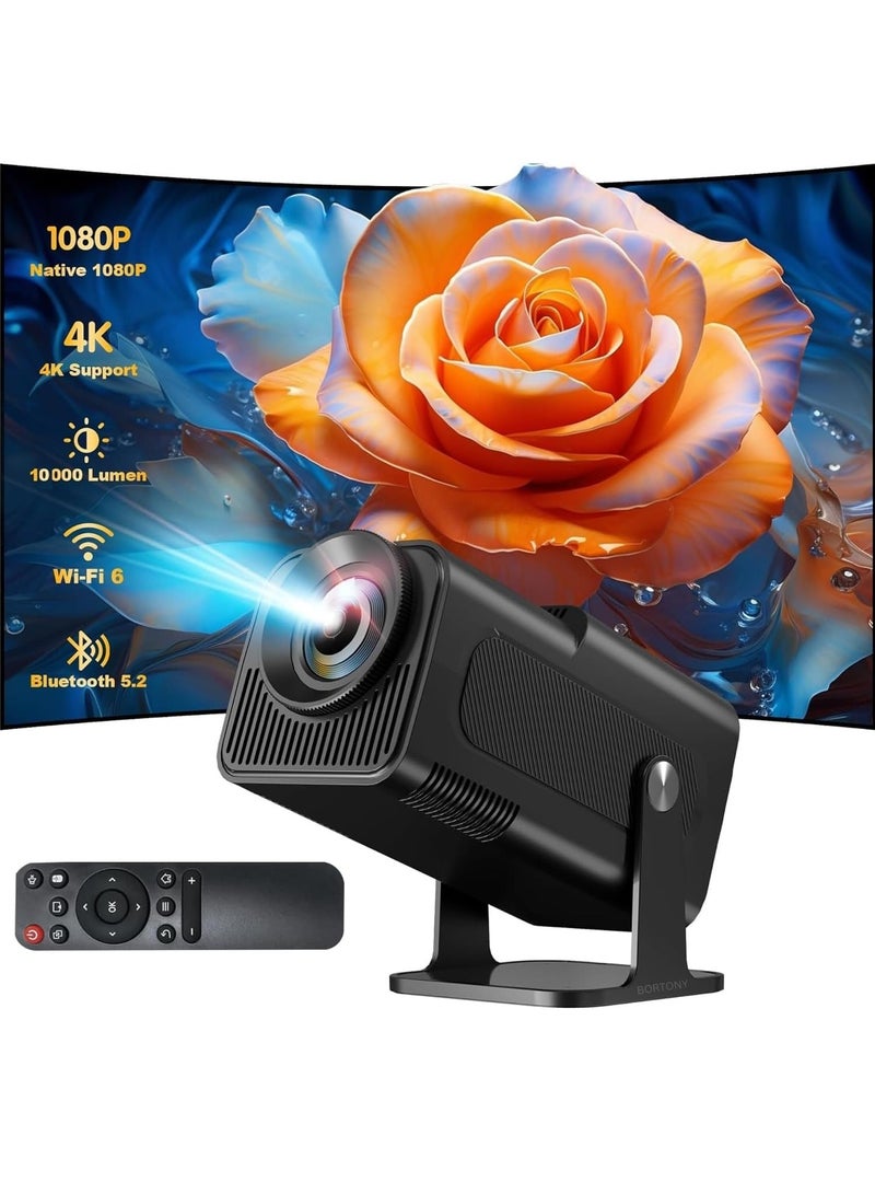 ELTRAZONE HY320 Smart Projector: 4K Native 1080P, Built-in Android TV, WiFi, Bluetooth, and 10000 Lumens Brightness  - Image 1