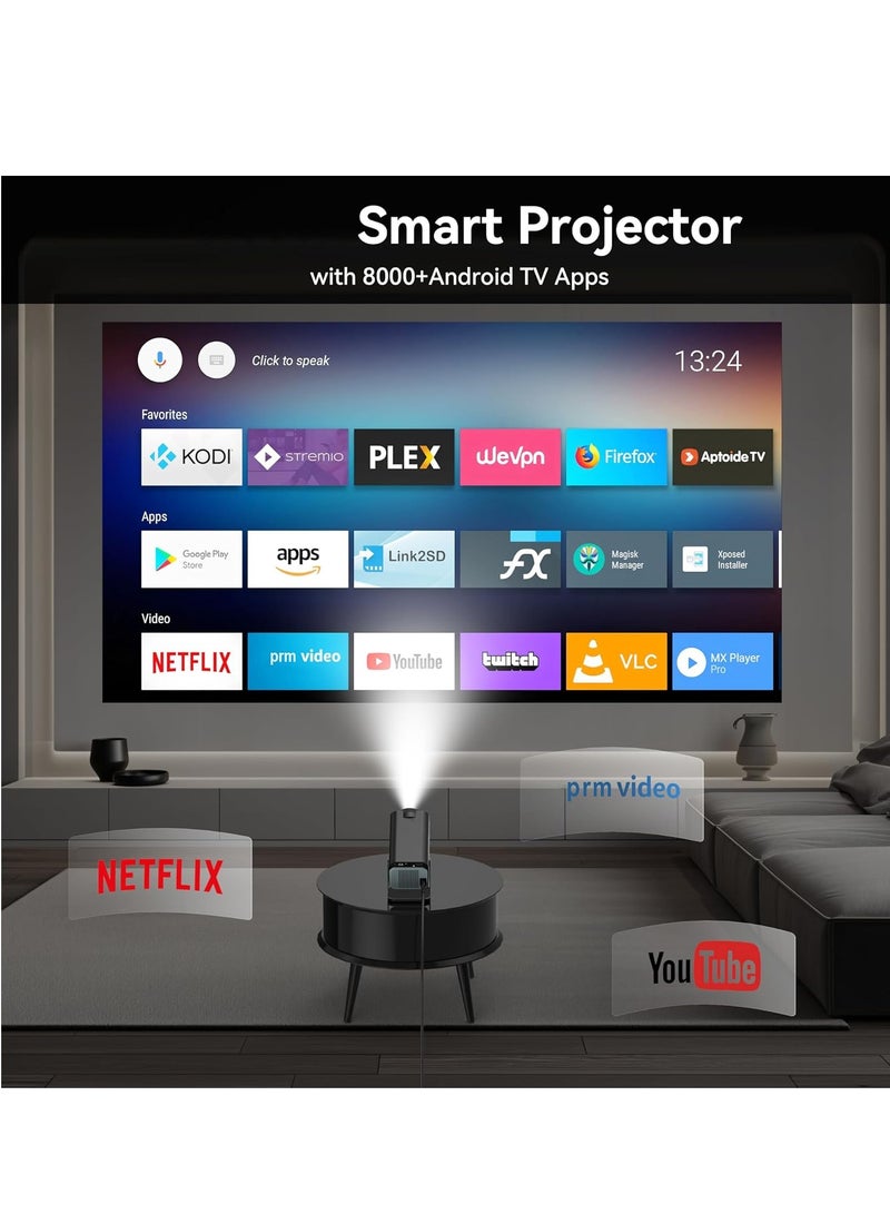ELTRAZONE HY320 Smart Projector: 4K Native 1080P, Built-in Android TV, WiFi, Bluetooth, and 10000 Lumens Brightness  - Image 3