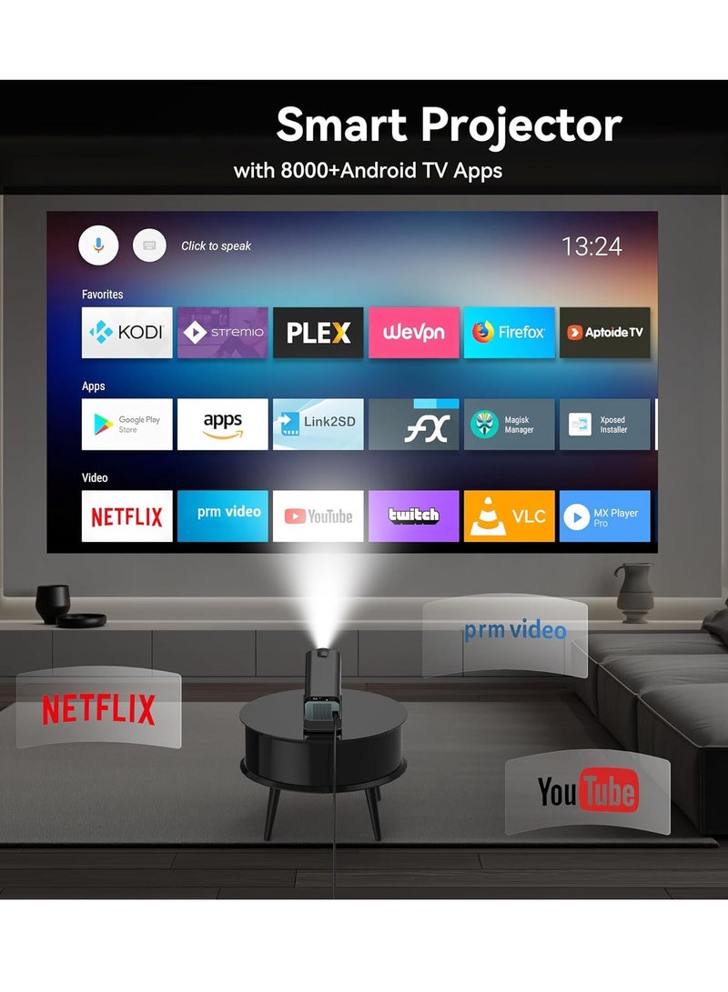 ELTRAZONE HY320 Smart Projector: 4K Native 1080P, Built-in Android TV, WiFi, Bluetooth, and 10000 Lumens Brightness  - Image 4
