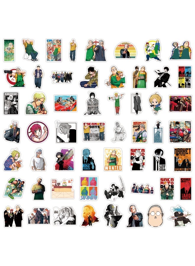 NIBEMINENT 55 Pcs Sakamoto Days Deco Kit Waterproof Stickers, High Definition Printing Bright Colors, Suitable for Laptop Skateboard Luggage Water Bottle Guitar DIY - Image 3
