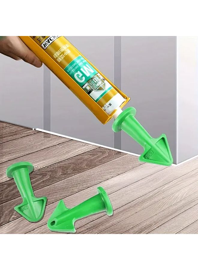 Green Silicone Sealant Nozzle Applicator Scraper Set 3pcs Multi Functional Tool For Bathroom Tile Joint Cleaning Smooth Finish - Image 2