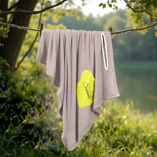 HOUSSE Wearable Spa Bath Towel for Women | Soft, Cozy Wrap with Snap Closure |Women’s Day Gift | 110 x 140 cm (Beige_Yellow Star) - Image 5