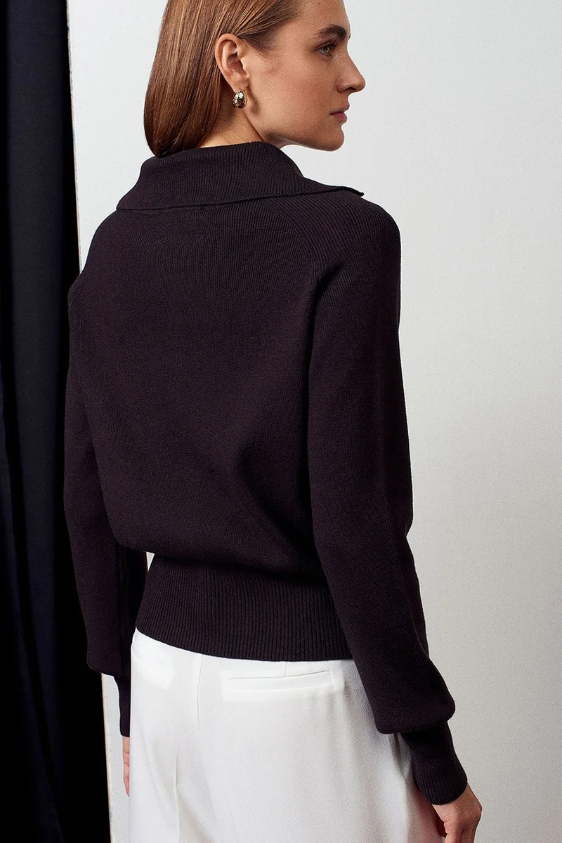 Dilvin Dark Mocha Brown DILVIN Women's Acrylic Wool Blend Sweater for Women | Best Price UAE