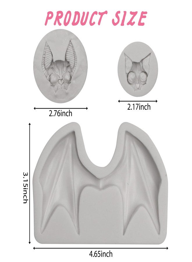 Caregene Bat Wing and Cat Skull Silicone Molds Set, Bat Wing Cat Skull Chocolate Molds for Resin Crafts,3 Psc - Image 2
