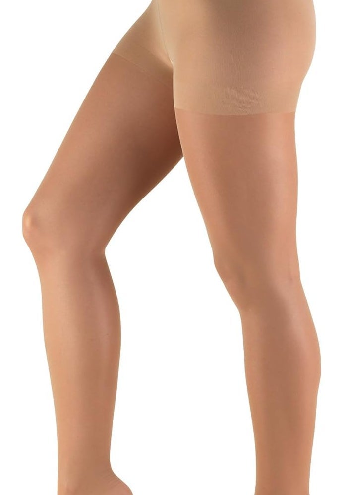 Truform Sheer Compression Pantyhose for Women, 8-15 mmHg, 20 Denier, Beige, X-Tall - Image 1